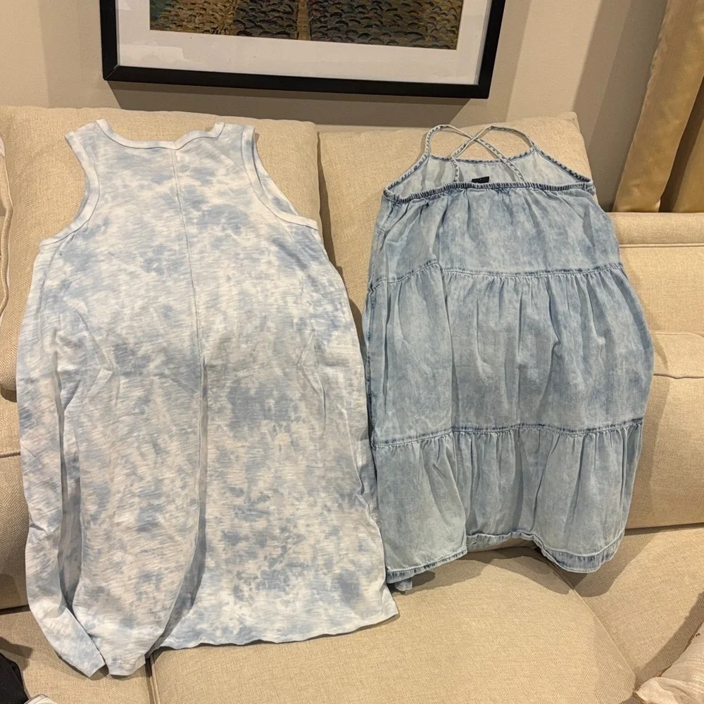 GAP kids bundle of 2 dresses Blue Tie-Dye and lightweight Denim Dresses